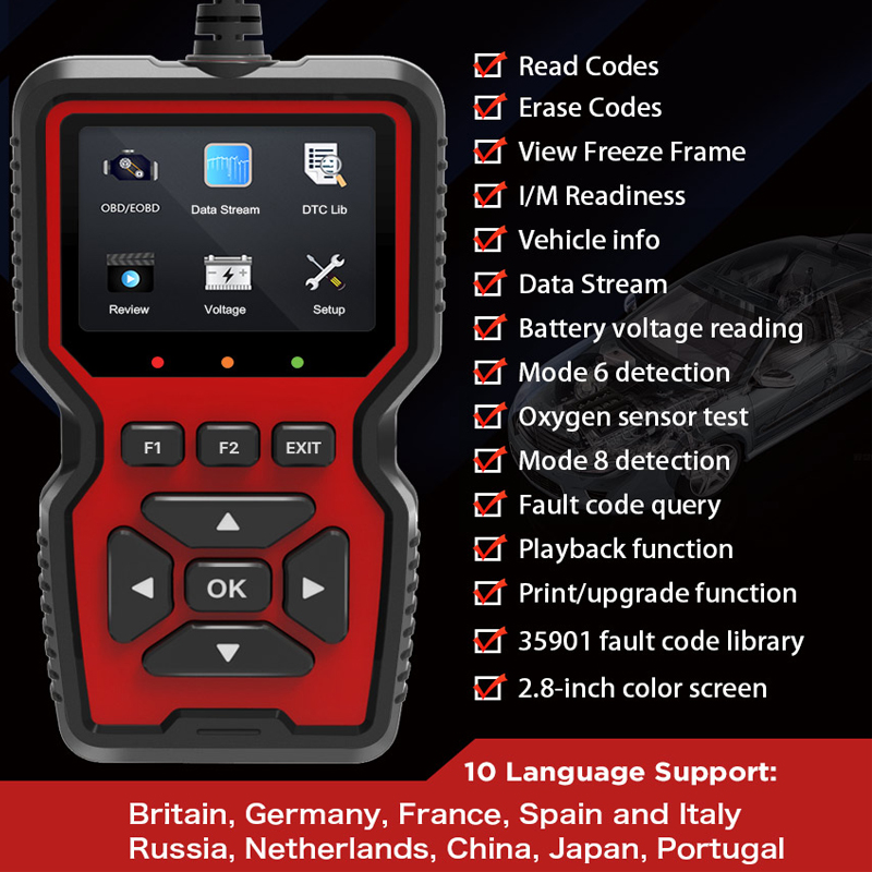 Диагностический сканер V519 OB – обзор и цена Car Diagnostic Tool